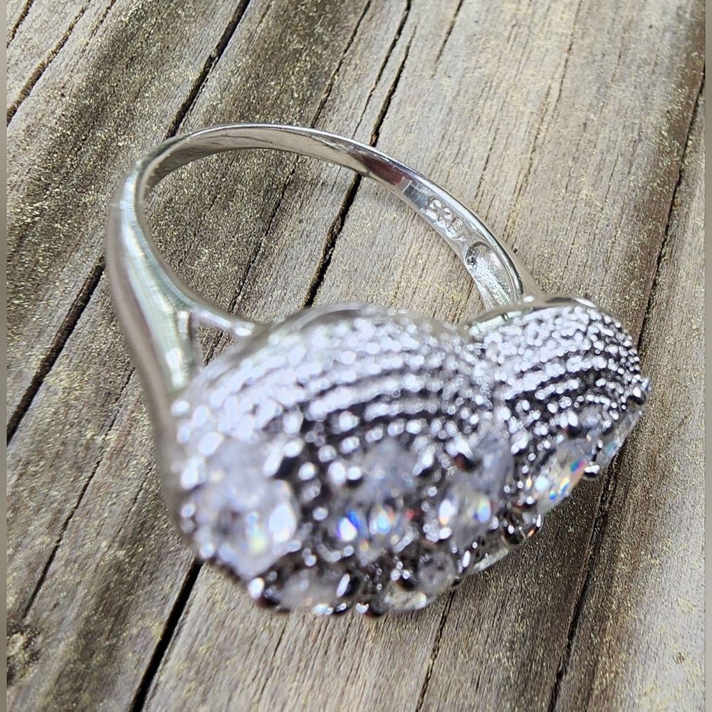 STERLING SILVER HEART RING SIZE 8 - Picture 3 of 11